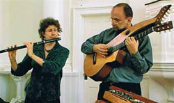 Karen Ashbrook (Irish wooden flute) and Paul Oorts (Harp-guitar)